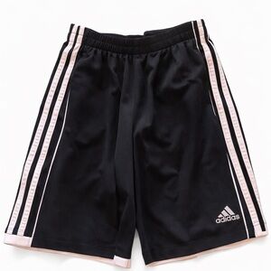 Adidas Kids Black Shorts with White Stripes